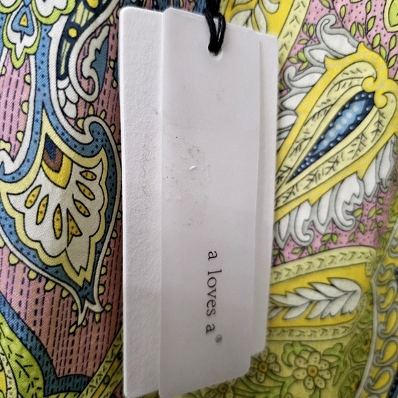 Nwt A loves A Ruffle Cap Sleeve Tie Back Flowy Yellow/Pink/Blue Floral Maxidress - Picture 8 of 17